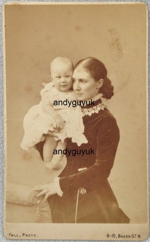 Cdv lady holding baby on - baby, up
