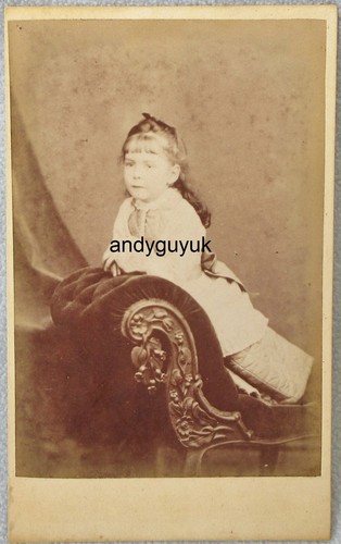 Cdv girl seated - backwards, on