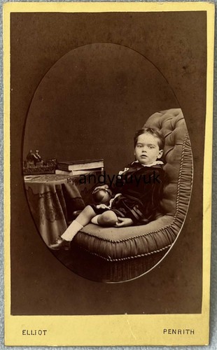 Cdv penrith boy holding toy - cdv,