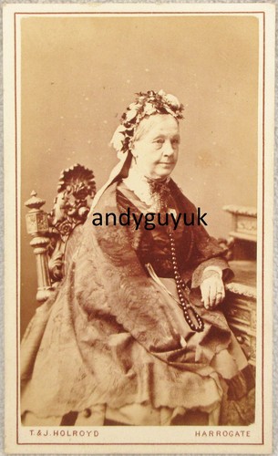 Cdv lady flower bonnet hat - cdv, by