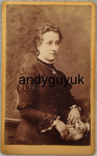 Cdv lady flower - lady, basket