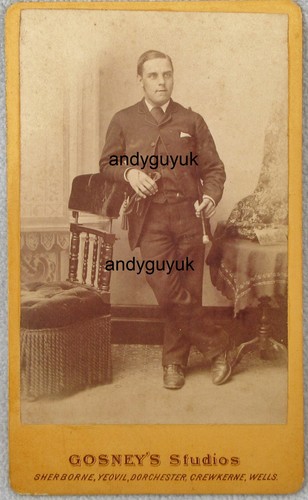 Cdv dapper man gosney cane - cdv,